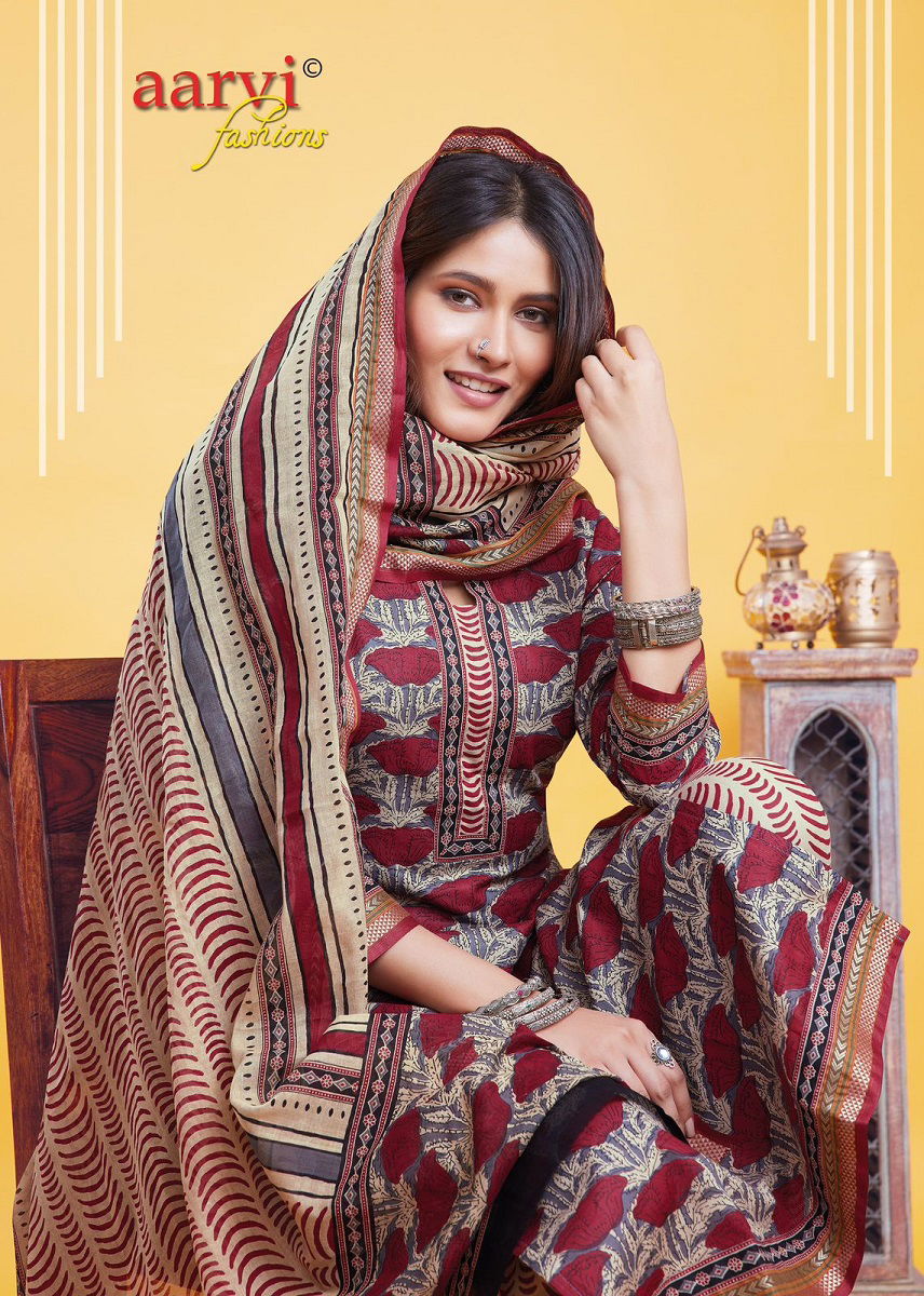 Aarvi Gadhwal Border Vol 9 Printed Cotton Readymade Dress Catalog
